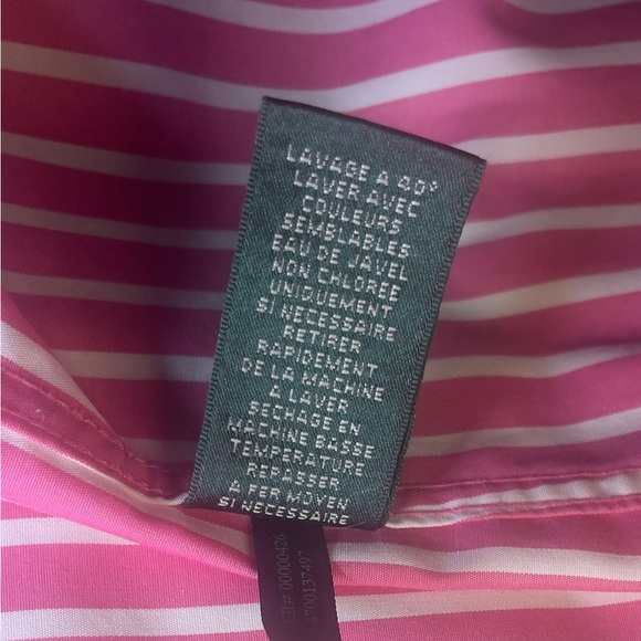 Ralph Lauren Pink and White Striped Button Down Shirt - Picture 6 of 6